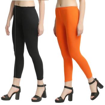 Multicolor plain cotton leggings 1
