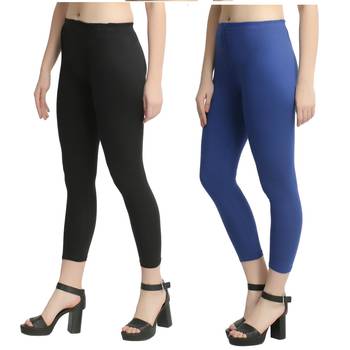 Multicolor plain cotton leggings 1