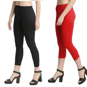 Multicolor plain cotton leggings 1