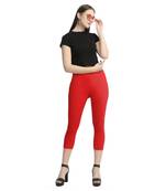 Red plain cotton leggings