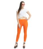Orange plain cotton leggings