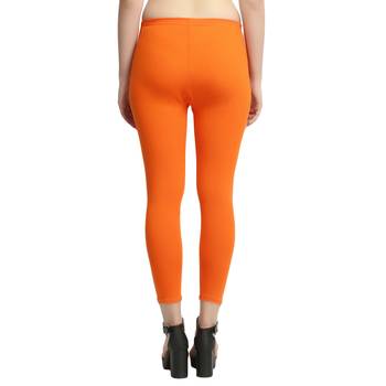 Orange plain cotton leggings 2
