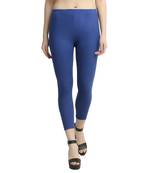 Blue plain cotton leggings