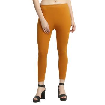Brown plain cotton leggings 4