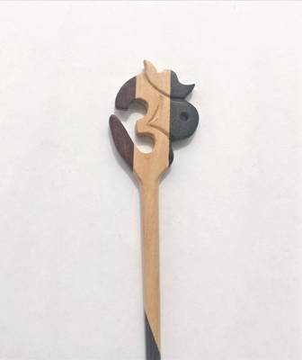 Hindu Om style Wooden HairStick for Women  2