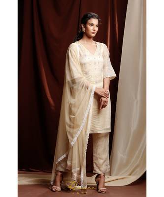 gold embroidered cotton kurta sets 2