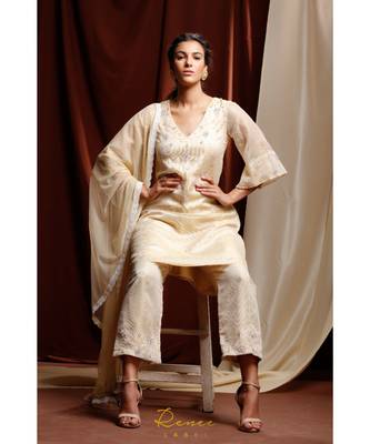 gold embroidered cotton kurta sets 3