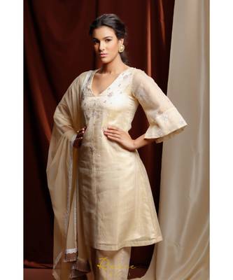 gold embroidered cotton kurta sets 5