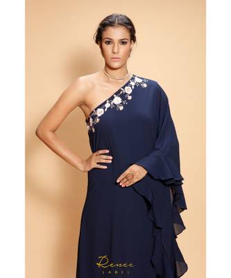 blue embroidered georgette kurta sets 5
