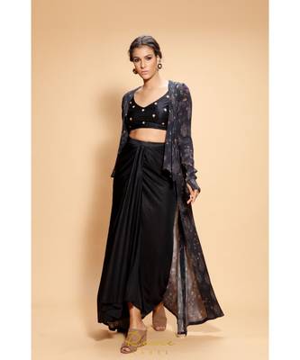 blue embroidered crepe kurta sets 3