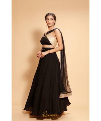 black embroidered crepe kurta sets 3