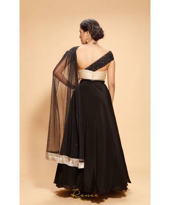 black embroidered crepe kurta sets 4