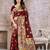 Maroon hand woven banarasi silk saree with blouse