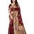 Maroon hand woven banarasi silk saree with blouse