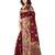 Maroon hand woven banarasi silk saree with blouse