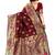 Maroon hand woven banarasi silk saree with blouse