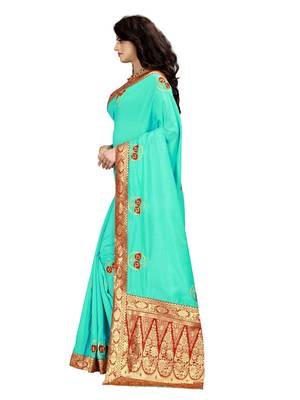 Green hand woven banarasi silk saree with blouse 2