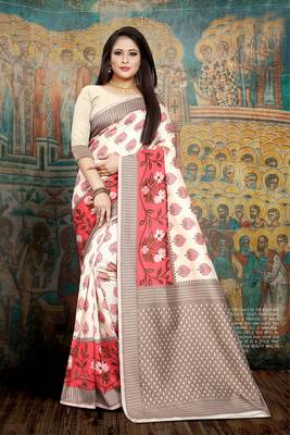 Pink hand woven banarasi silk saree with blouse 1