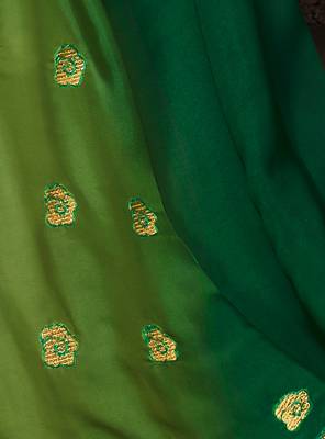 Green embroidered silk saree with blouse 4