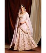 pink embroidered silk readymade lehenga cholis