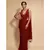 maroon plain georgette saree with blouse