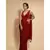 maroon plain georgette saree with blouse