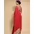 red plain georgette saree with blouse