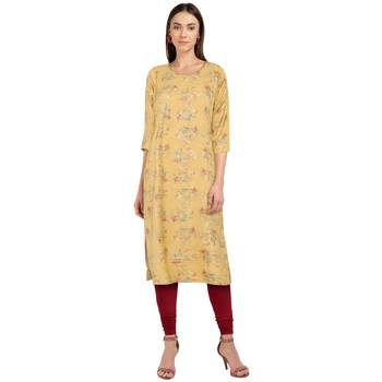 Women's beige  Straight Kurta 1