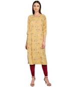 Women's beige  Straight Kurta