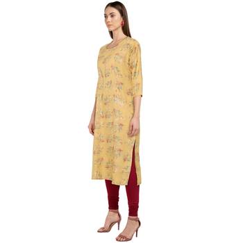 Women's beige  Straight Kurta 3