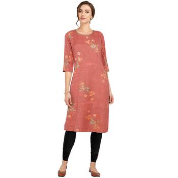 Women's red  Straight Kurta 1
