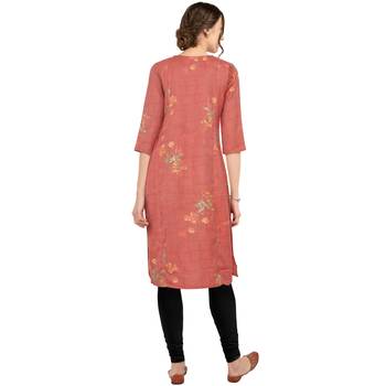 Women's red  Straight Kurta 2
