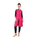 magenta printed rayon kurti