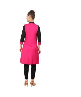 magenta printed rayon kurti 4