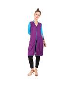 purple printed rayon kurti