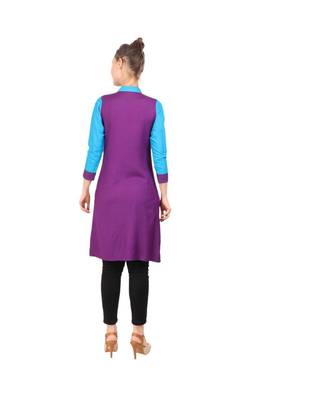 purple printed rayon kurti 5
