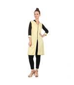 yellow printed rayon kurti