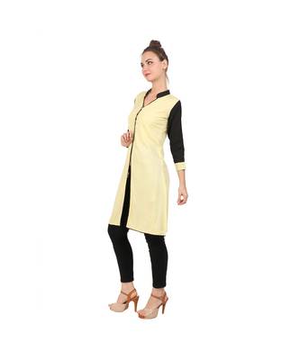 yellow printed rayon kurti 2