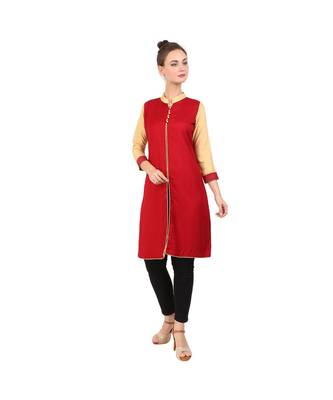 red printed rayon kurti 1