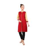 red printed rayon kurti