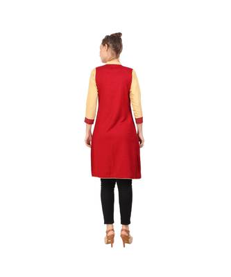 red printed rayon kurti 4