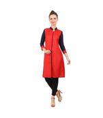 red printed rayon kurti