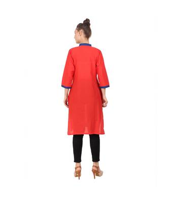red printed rayon kurti 4