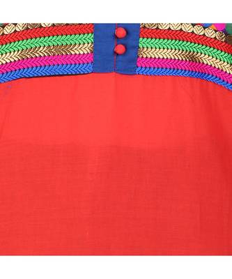 red printed rayon kurti 5