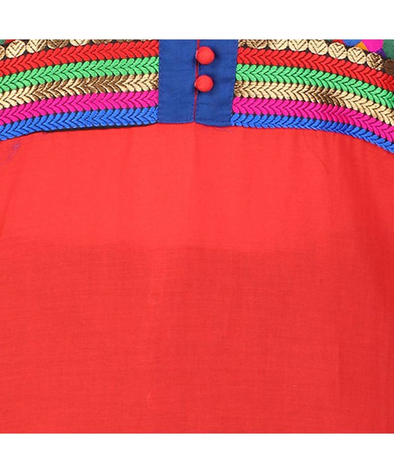 red printed rayon kurti