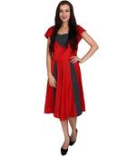 red printed rayon kurti