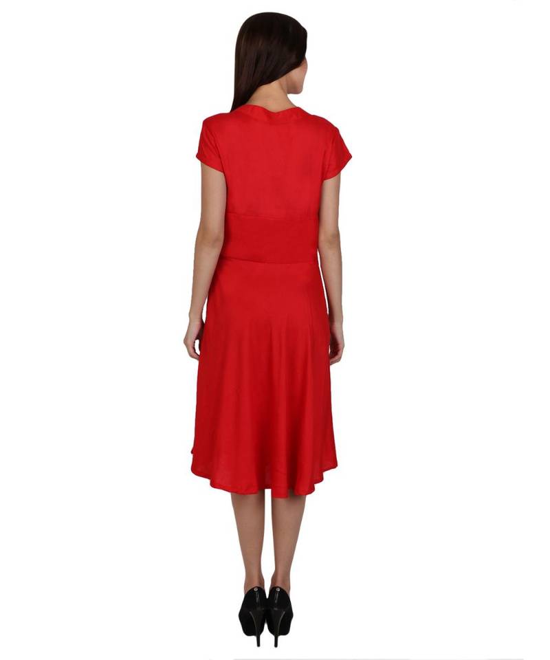 red printed rayon kurti