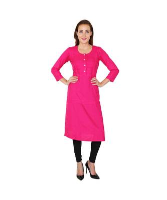 magenta printed rayon kurti 1