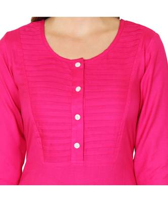 magenta printed rayon kurti 4