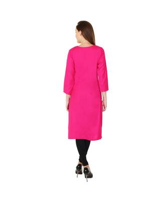 magenta printed rayon kurti 5